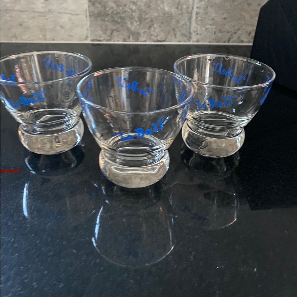 Set of 3 Vintage MCM Eva Zeisel Prestige "Lo-Ball" rock glasses